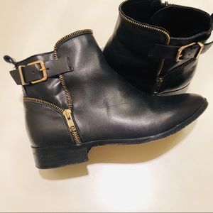Eric Michael Black Leather Booties